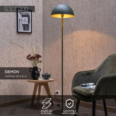 Lucide SIEMON - Lámpara de suelo - Ø 35 cm - 1xE27 - Verde